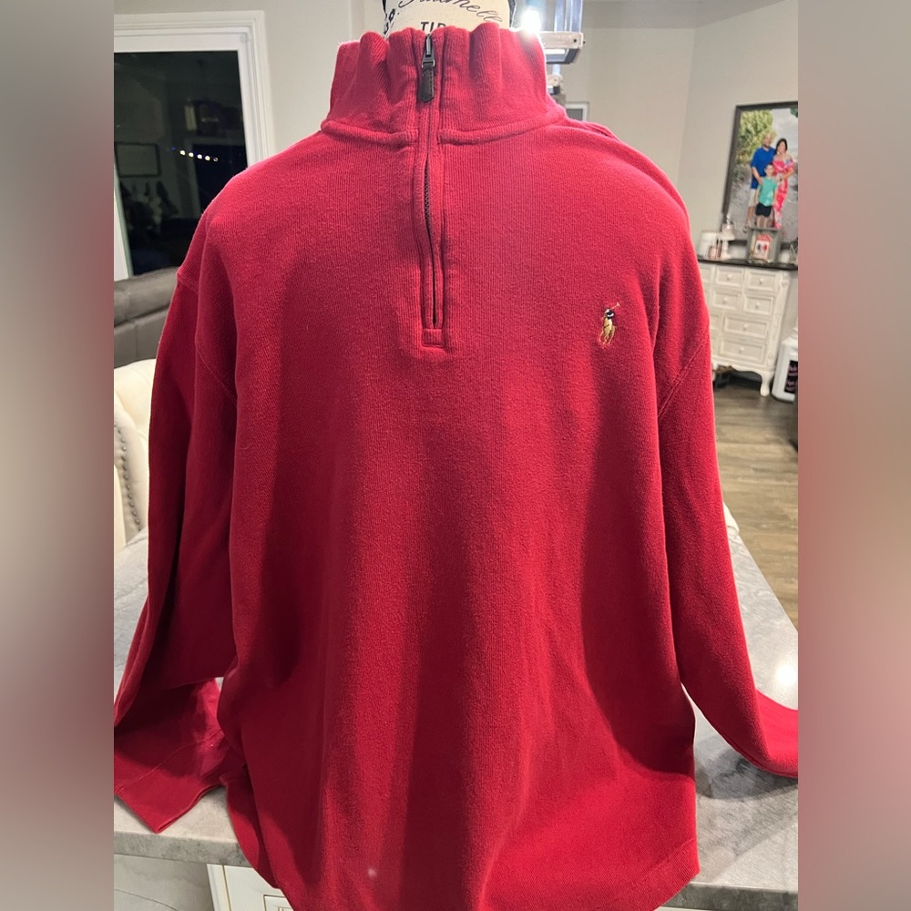 Polo Ralph Lauren Estate-Rib Quarter Zip Pullover Red XL